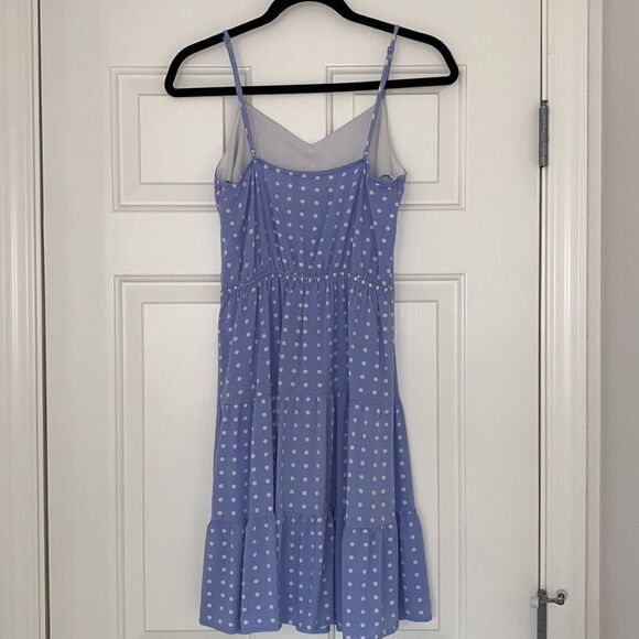 Polka Dot Blue Summer Dress - Picture 2 of 4